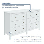Cômoda 6 Gavetas Maggiore New Espresso Móveis Branco
