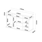 Cômoda 2 Portas 7 Gavetas Paris Espresso Móveis Branco