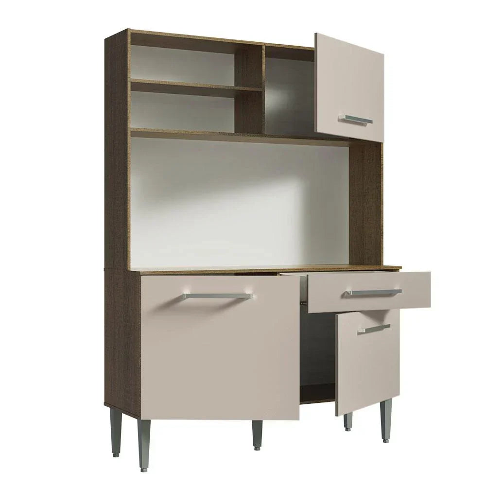 Armário de Cozinha Compacta 120cm Rustic/Crema